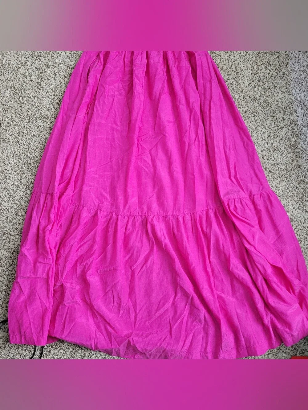 Abercrombie & Fitch Dress Pink Midi Maxi Tie Back Puff Sleeve Square Neck XS